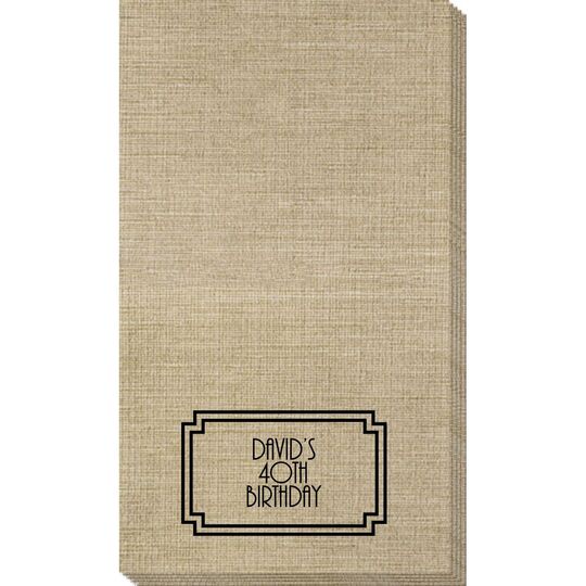 Your Text in Double Frame Bamboo Luxe Guest Towels