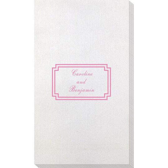 Your Text in Double Frame Bamboo Luxe Guest Towels