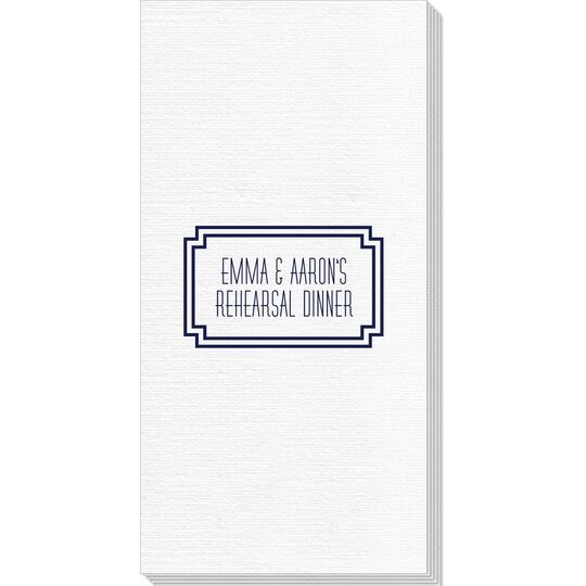 Your Text in Double Frame Deville Guest Towels