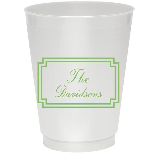 Your Text in Double Frame Colored Shatterproof Cups