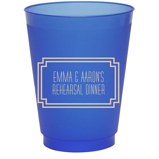 Your Text in Double Frame Colored Shatterproof Cups