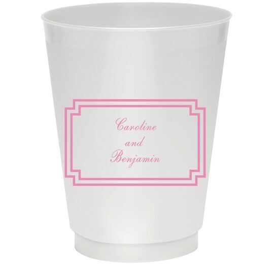 Your Text in Double Frame Colored Shatterproof Cups