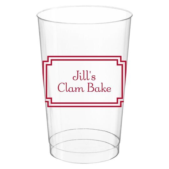 Your Text in Double Frame Clear Plastic Cups