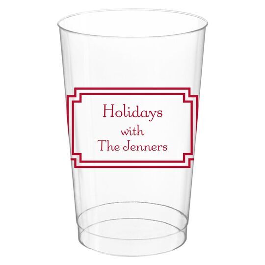 Your Text in Double Frame Clear Plastic Cups