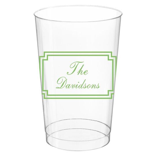 Your Text in Double Frame Clear Plastic Cups