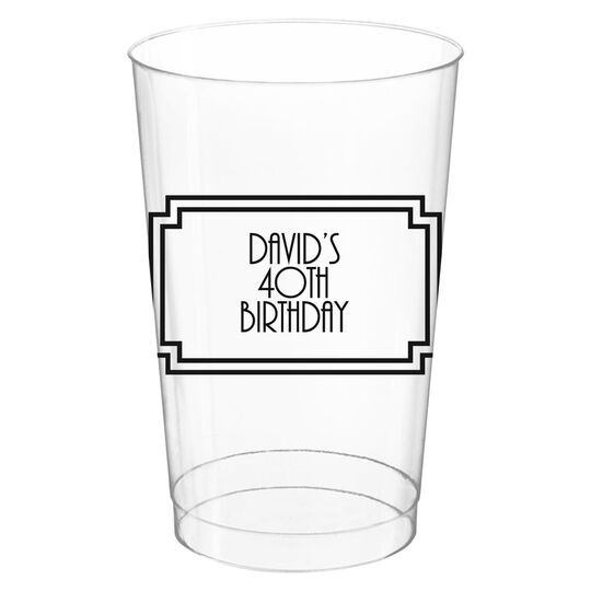 Your Text in Double Frame Clear Plastic Cups