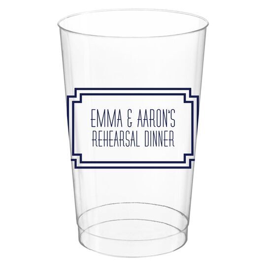 Your Text in Double Frame Clear Plastic Cups