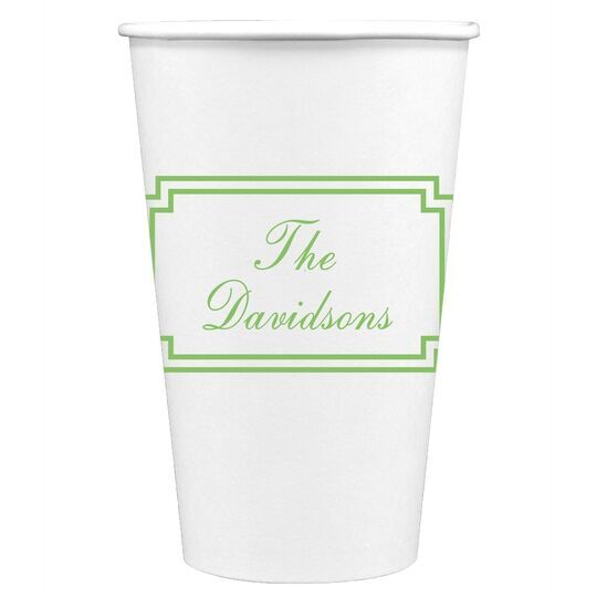 Your Text in Double Frame Paper Coffee Cups