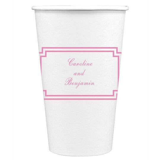 Your Text in Double Frame Paper Coffee Cups