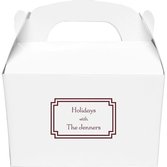 Your Text in Double Frame Gable Favor Boxes