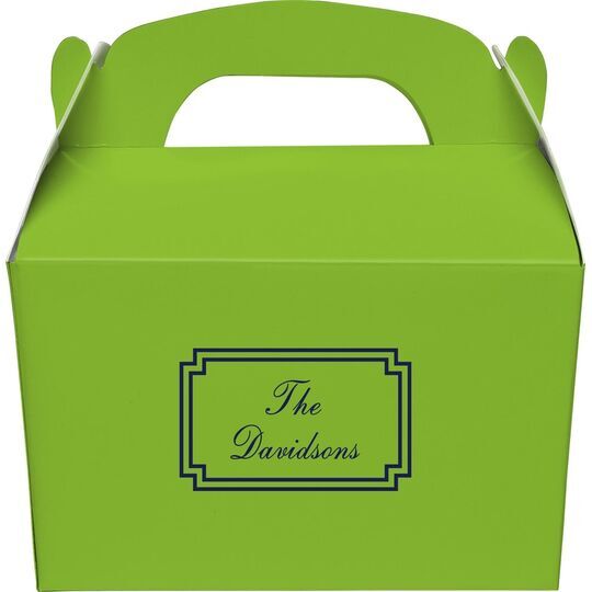 Your Text in Double Frame Gable Favor Boxes