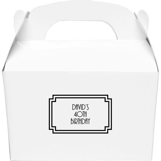 Your Text in Double Frame Gable Favor Boxes