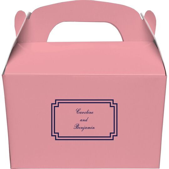 Your Text in Double Frame Gable Favor Boxes