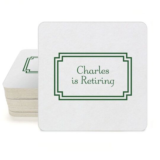 Your Text in Double Frame Square Coasters