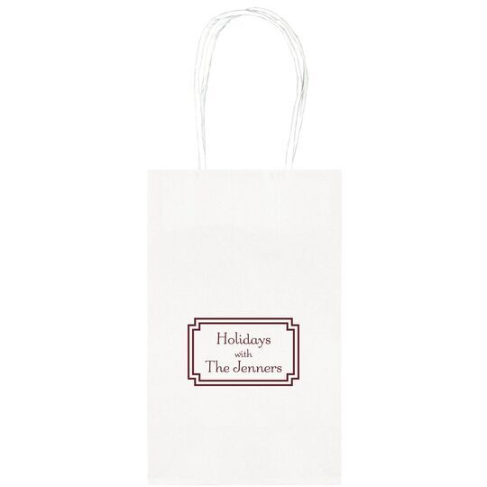 Your Text in Double Frame Medium Twisted Handled Bags