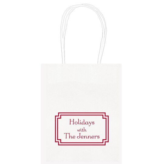 Your Text in Double Frame Mini Twisted Handled Bags