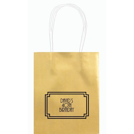 Your Text in Double Frame Mini Twisted Handled Bags