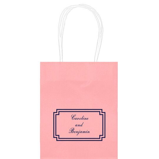 Your Text in Double Frame Mini Twisted Handled Bags