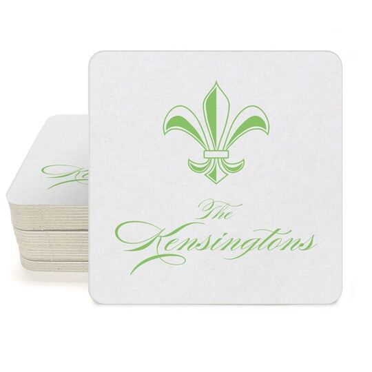 Castle Fleur-de-Lis Square Coasters