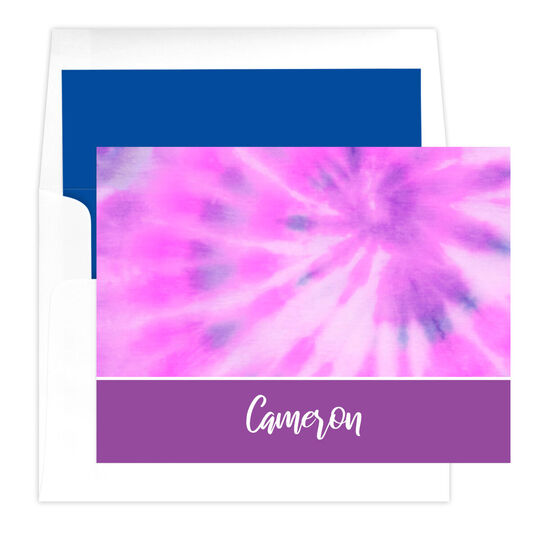 Purple Banner Tie-Dye Folded Note Cards