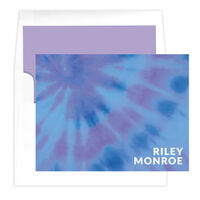 Blue Burst Tie-Dye Folded Note Cards