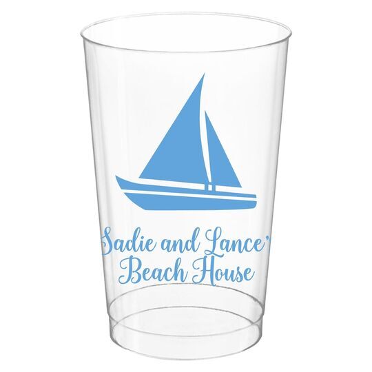 Cutter Sailboat Clear Plastic Cups