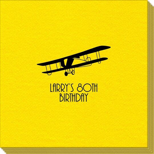 Vintage Plane Linen Like Napkins