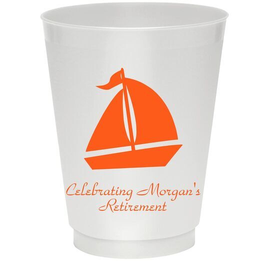 Sailboat Silhouette Colored Shatterproof Cups