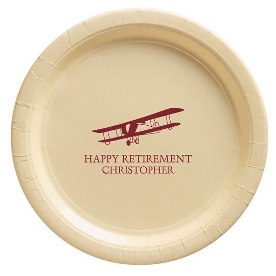 Vintage Plane Paper Plates