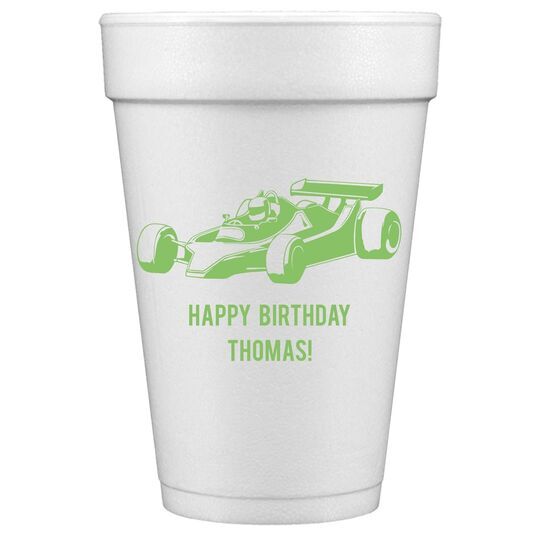 Race Car Styrofoam Cups