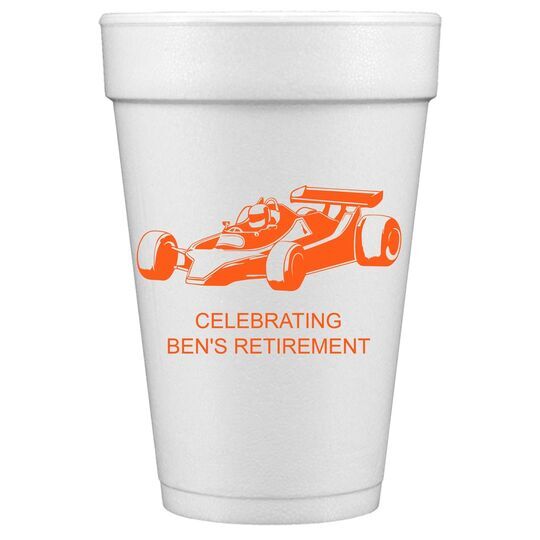 Race Car Styrofoam Cups