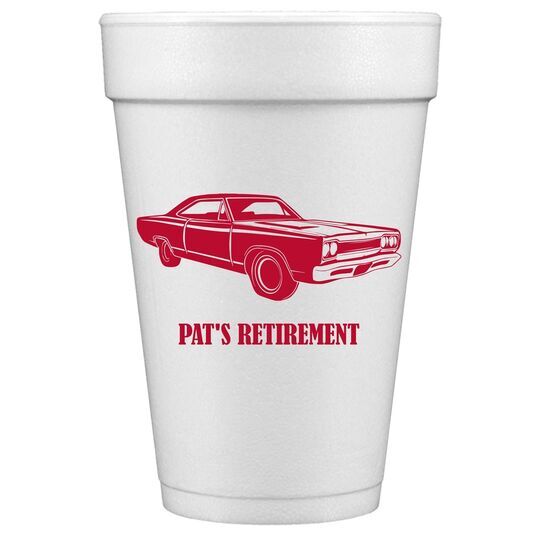 Muscle Car Styrofoam Cups