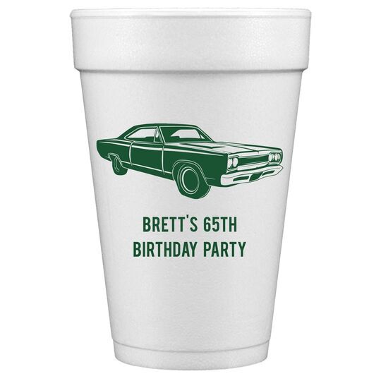 Muscle Car Styrofoam Cups