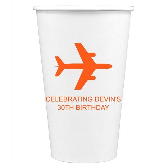 Horizontal Airliner Paper Coffee Cups