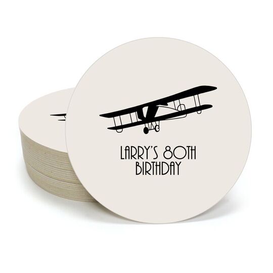 Vintage Plane Round Coasters