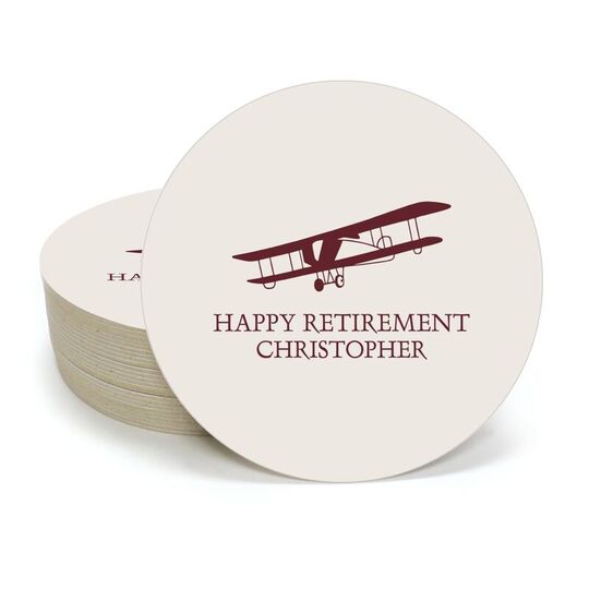 Vintage Plane Round Coasters
