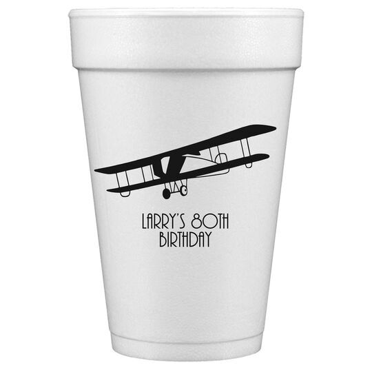 Vintage Plane Styrofoam Cups