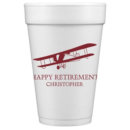 Vintage Plane Styrofoam Cups