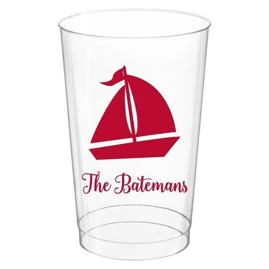 Sailboat Silhouette Clear Plastic Cups