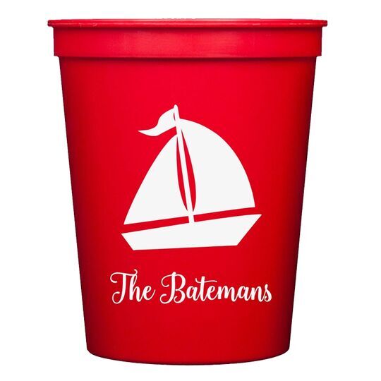 Sailboat Silhouette Stadium Cups