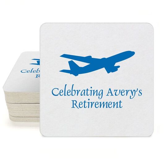 Jumbo Airliner Square Coasters