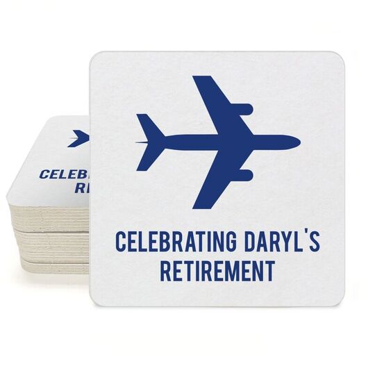 Horizontal Airliner Square Coasters