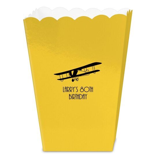 Vintage Plane Mini Popcorn Boxes