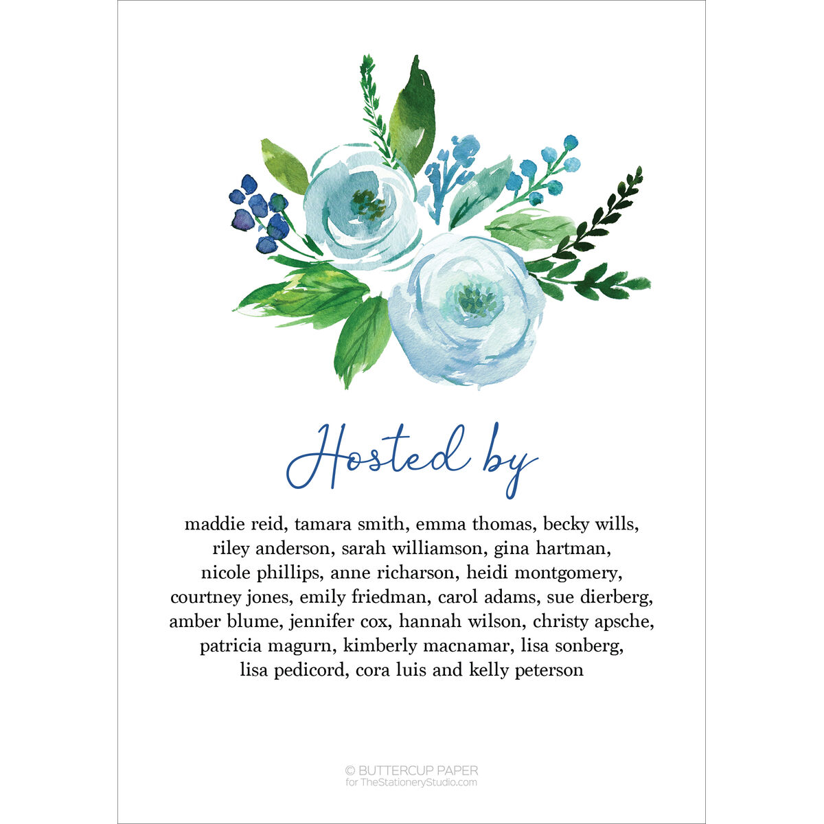 Blue Rose Duo Invitations