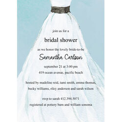 Blue Sashed Gown Invitations