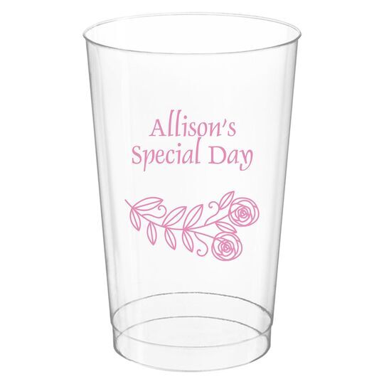 Rosie Posie Clear Plastic Cups