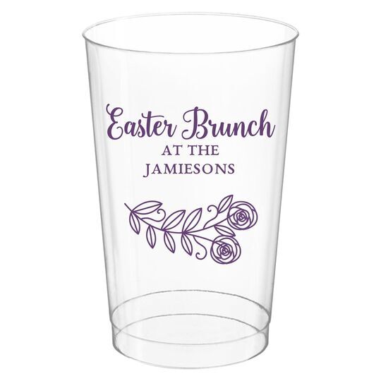 Rosie Posie Clear Plastic Cups