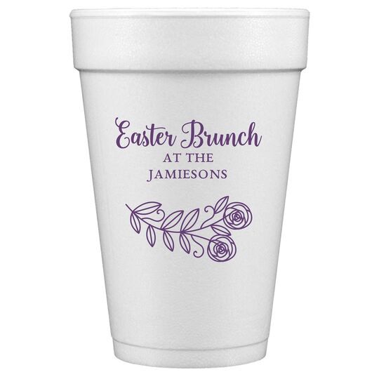 Rosie Posie Styrofoam Cups