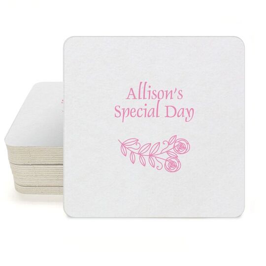 Rosie Posie Square Coasters