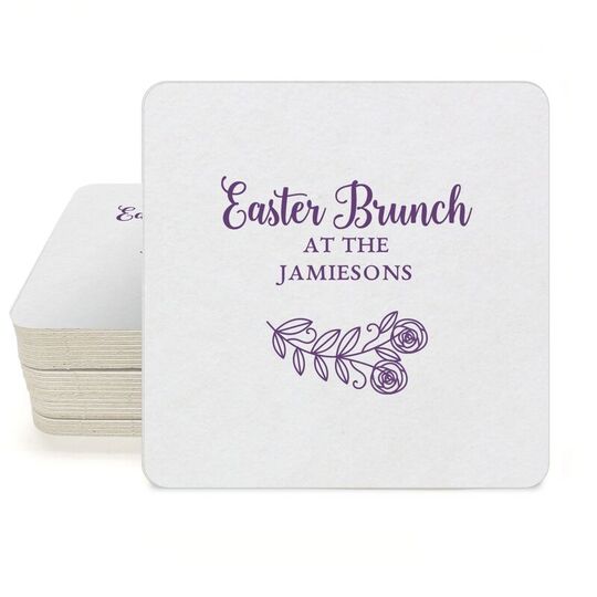 Rosie Posie Square Coasters